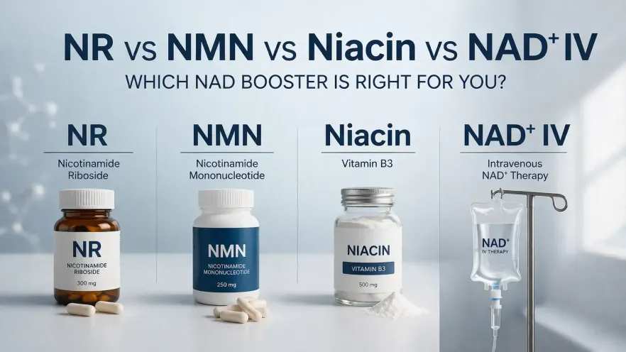 NR vs NMN vs Niacin vs NAD+ IV: Which NAD Booster Is Right for You? 2 NR vs NMN vs Niacin vs NAD+ IV- Which NAD Booster Is Right for You?